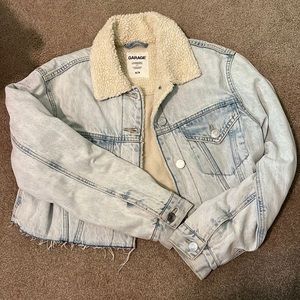 Cropped Denim Jacket + Sherpa lined